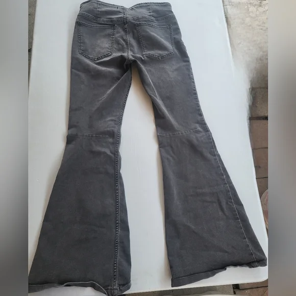 Free People Charcoal Denim Pants - Picture 3 of 4
